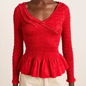 Damson Madder Suri Top Red Shirred